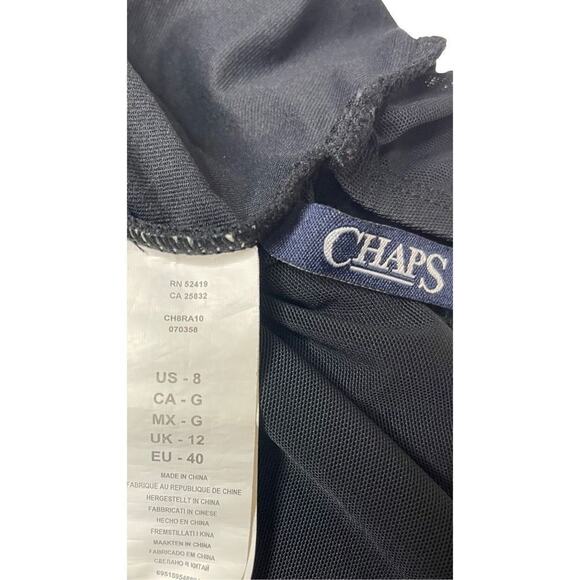 Chaps Slimming Fit Black One Piece Swimsuit Size 8 - Picture 8 of 12